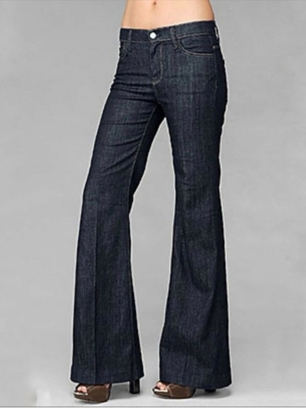 7 For All Mankind Ginger Dark Indigo Wide-Leg Jeans
